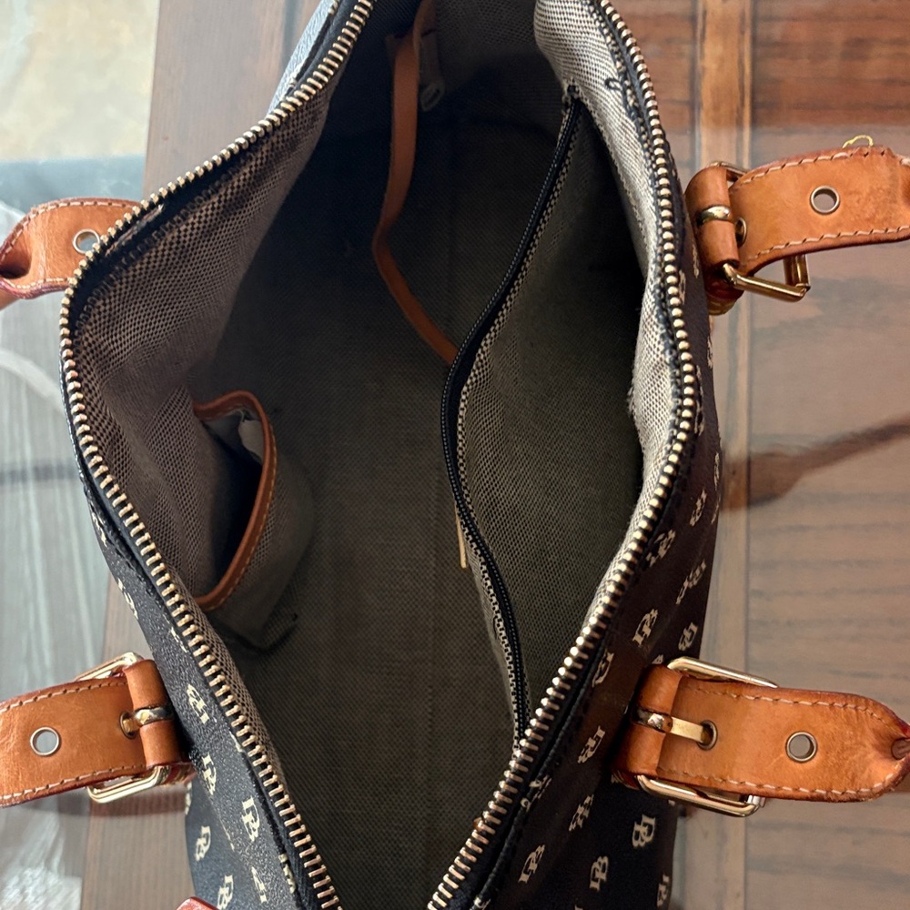 Dooney & Bourke Black and Tan Satchel - Picture 7 of 16